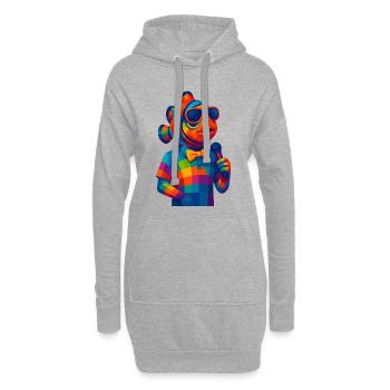 WPAP Polygon Stil Tiere - Clownfisch mit Fliege - Hoodie-Kleid - Grau meliert - Vorne
