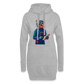 WPAP Polygon Stil Tiere - Meeresbiologin - Hoodie-Kleid - Grau meliert - Vorne