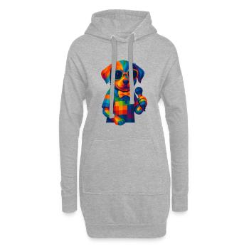WPAP Polygon Stil Tiere - Hundewelpe Sonnenbrille - Hoodie-Kleid - Grau meliert - Vorne