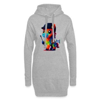 WPAP Polygon Kawaii Style Animal Bébé Cheval avec Casquette - Sweat-shirt à capuche long Femme - gris chiné - Devant