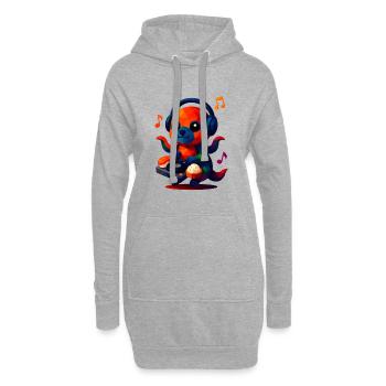 WPAP Polygon Kawaii Stil Tiere Baby Oktopus - Hoodie-Kleid - Grau meliert - Vorne