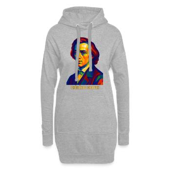 WPAP Polygon Porträt Frederic Chopin Komponist - Hoodie-Kleid - Grau meliert - Vorne