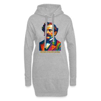 WPAP Polygon Portrait Johann Strauss (Vater) - Hoodie-Kleid - Grau meliert - Vorne