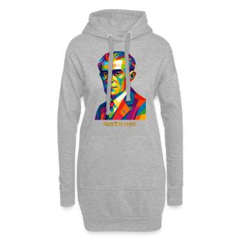 WPAP Polygon Portrait Maurice Ravel Bolero - Hoodie-Kleid - Grau meliert - Vorne