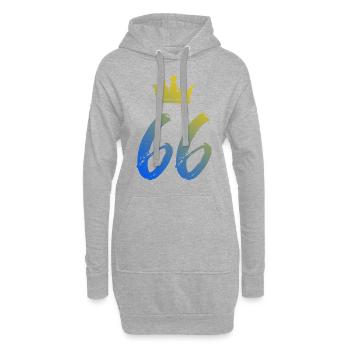 66 Zahl Krone - Hoodie-Kleid - Grau meliert - Vorne
