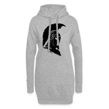Symbole de gladiateur de casque spartiate - Sweat-shirt à capuche long Femme - gris chiné - Devant