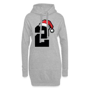 2 Zahl Weihnachten - Hoodie-Kleid - Grau meliert - Vorne