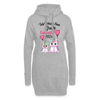 Große Schwester 2024 - Hoodie-Kleid - Grau meliert - Vorne
