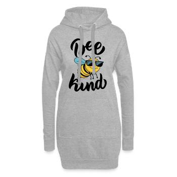 Lustige Biene Spruch Bee Kind - Hoodie-Kleid - Grau meliert - Vorne