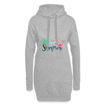 Été - Sweat-shirt à capuche long Femme - gris chiné - Devant