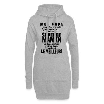 Annonce grossesse Cadeau Futur Papa Future Maman - Sweat-shirt à capuche long Femme - gris chiné - Devant