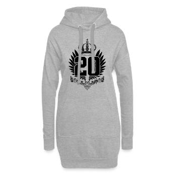 20E ANNIVERSAIRE ENFIN 20 ANS - Sweat-shirt à capuche long Femme - gris chiné - Devant