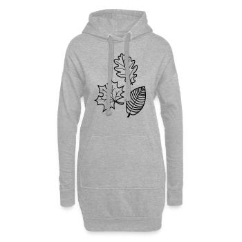 feuilles d'automne - Sweat-shirt à capuche long Femme - gris chiné - Devant