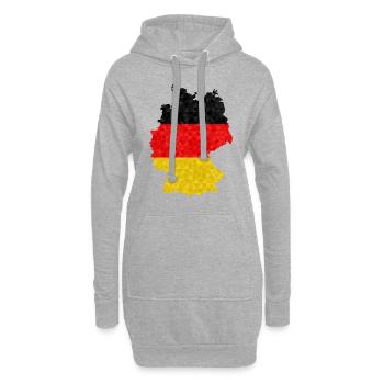Deutschland Flagge Deutsche Fahne Umriss Polygon - Hoodie-Kleid - Grau meliert - Vorne