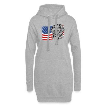 Maltese Amérique Flag Dogs Wilsigns - Sweat-shirt à capuche long Femme - gris chiné - Devant