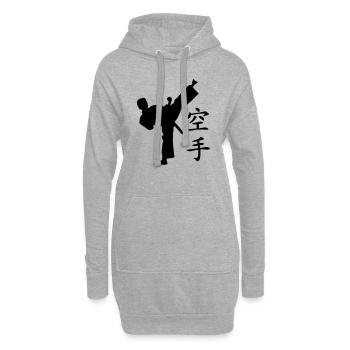 karate - Hoodie-Kleid - Grau meliert - Vorne