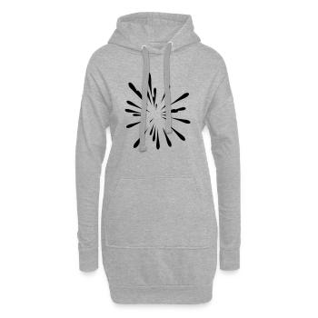 eclat tache peinture - Sweat-shirt à capuche long Femme - gris chiné - Devant