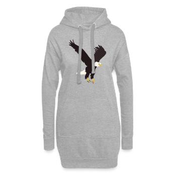 Weisskopfseeadler - Hoodie-Kleid - Grau meliert - Vorne