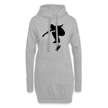 Skateboarder - Sweat-shirt à capuche long Femme - gris chiné - Devant