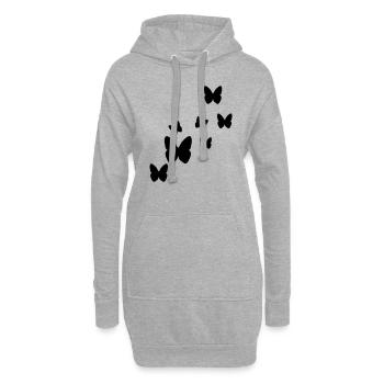 butterflies butterfly - Sweat-shirt à capuche long Femme - gris chiné - Devant
