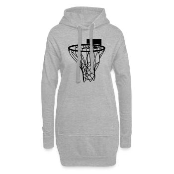 basket-ball cerceau netball partition de sport - Sweat-shirt à capuche long Femme - gris chiné - Devant