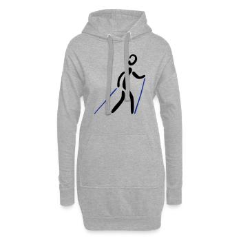Nordic Walking 2C - Sweat-shirt à capuche long Femme - gris chiné - Devant