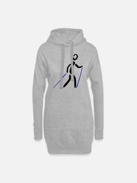 Nordic Walking 2C - Sweat-shirt à capuche long Femme - gris chiné