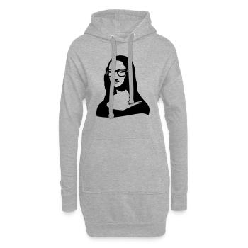 Mona Lisa-Das Geheimnis ihres Lächelns-neue Brille - Sweat-shirt à capuche long Femme - gris chiné - Devant