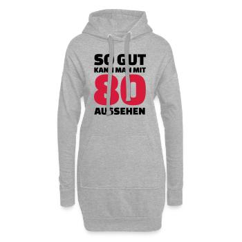 80 Geburtstag - Hoodie-Kleid - Grau meliert - Vorne