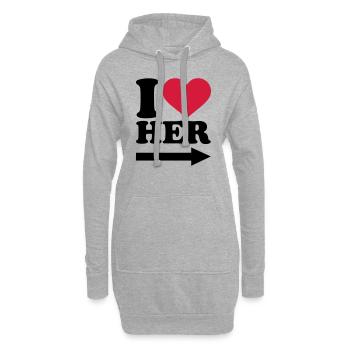 Freundin - Hoodie-Kleid - Grau meliert - Vorne