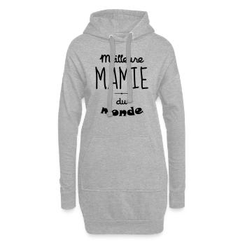 Mamie / Mamy / Grand Mere / Grand-Mère / Bébé - Sweat-shirt à capuche long Femme - gris chiné - Devant
