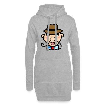 Bayer mit Fliege - Hoodie-Kleid - Grau meliert - Vorne