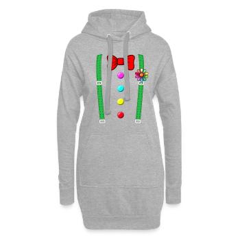 Cirque clown costume carnaval - Sweat-shirt à capuche long Femme - gris chiné - Devant
