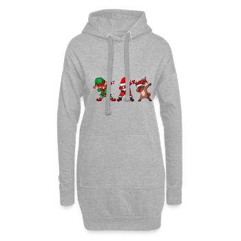 Dabbing Weihnachtsmann Weihnachten Xmas - Hoodie-Kleid - Grau meliert - Vorne