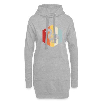 Conception de teckel à poil dur rétro vintage - Sweat-shirt à capuche long Femme - gris chiné - Devant