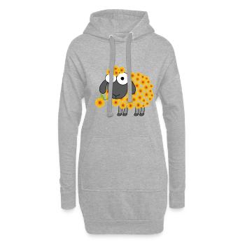 Schaf Blume Design für einen Schafe Liebhaber - Hoodie-Kleid - Grau meliert - Vorne