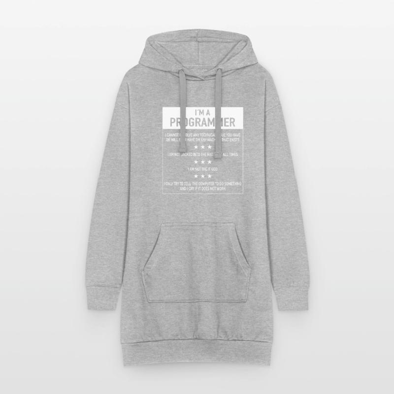 Ich bin ein Programmierer Zitat für Coder Hoodie-Kleid