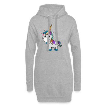 Licorne - Sweat-shirt à capuche long Femme - gris chiné - Devant