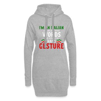 Ich bin ein Italiener spreche 20% mit Worten 80% - Hoodie-Kleid - Grau meliert - Vorne