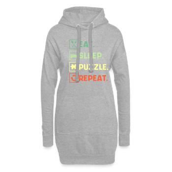 Eat Sleep Puzzle Repeat Puzzle Bild Spiel - Hoodie-Kleid - Grau meliert - Vorne
