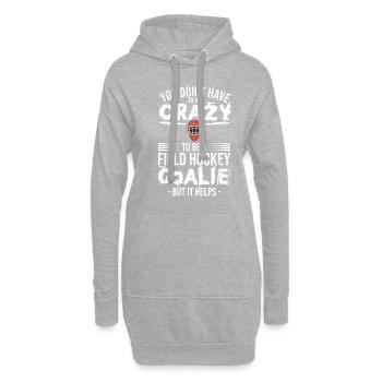 Verrückter Feldhockey-Torwart - Hoodie-Kleid - Grau meliert - Vorne