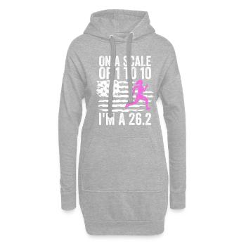 26.2 Meilen Marathon - Marathonläufer - Hoodie-Kleid - Grau meliert - Vorne