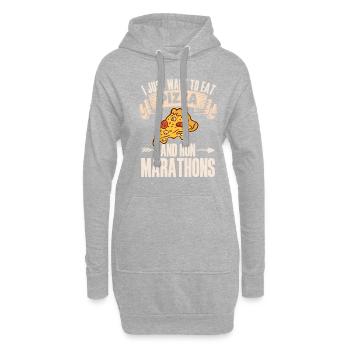 Pizza Und Marathon Läufer Laufen - Hoodie-Kleid - Grau meliert - Vorne