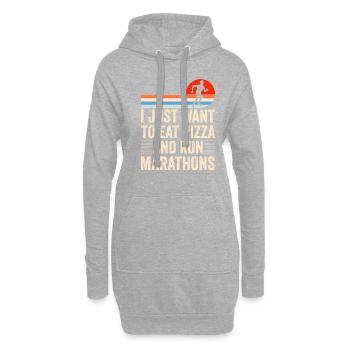 Pizza Und Marathon Läufer Laufen - Hoodie-Kleid - Grau meliert - Vorne