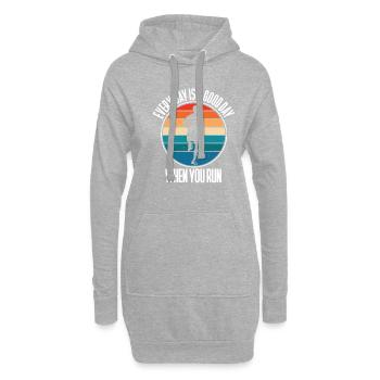 Jeder Tag ist ein guter Tag, wenn du läufst - - Hoodie-Kleid - Grau meliert - Vorne