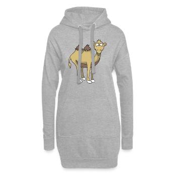 Chameau - Sweat-shirt à capuche long Femme - gris chiné - Devant