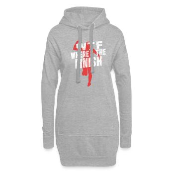 WTF Wo ist das Ziel - Running Runner - Hoodie-Kleid - Grau meliert - Vorne