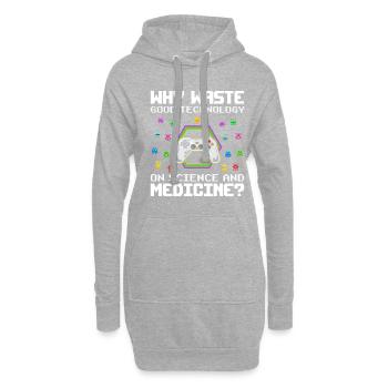 Lustig Videospiele Spruch Gaming Zocken - Hoodie-Kleid - Grau meliert - Vorne
