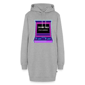 Nicht alt, ich bin klassisch Arcade-Spiele-Konsole - Hoodie-Kleid - Grau meliert - Vorne