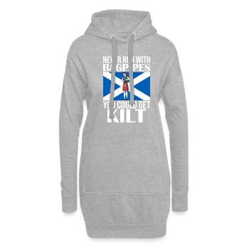 Schottland Fans Tradition Kilt Schottenrock - Hoodie-Kleid - Grau meliert - Vorne